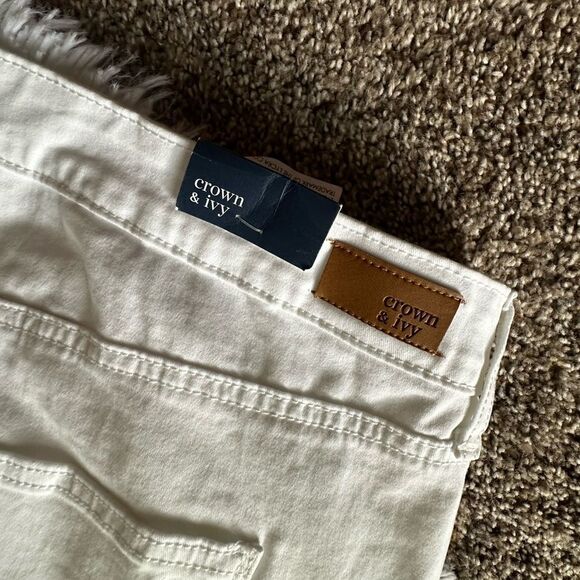 Crown & Ivy Jeans High Rise Skinny Crop New White Stretchy Womens Size 22W - Picture 5 of 11